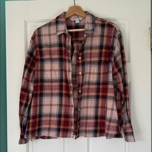 Old Navy The Boyfriend Multicolor Plaid Casual Shirt